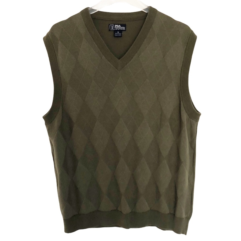 PGA Tour Olive Green Vest Mens - Size Medium